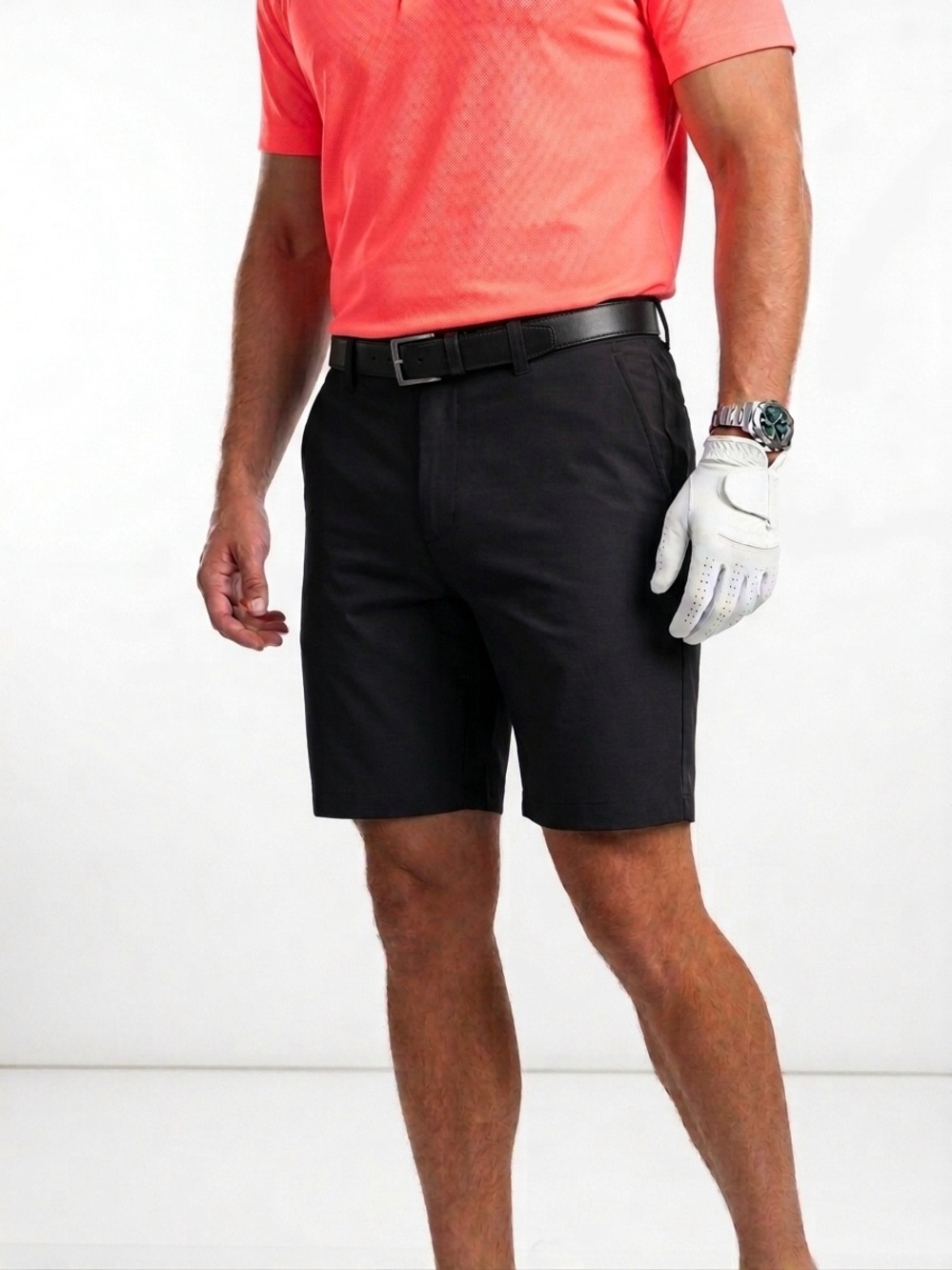Travis Mathew Tech Chino 8" Golf Shorts Size 40 Black Performance Stretch